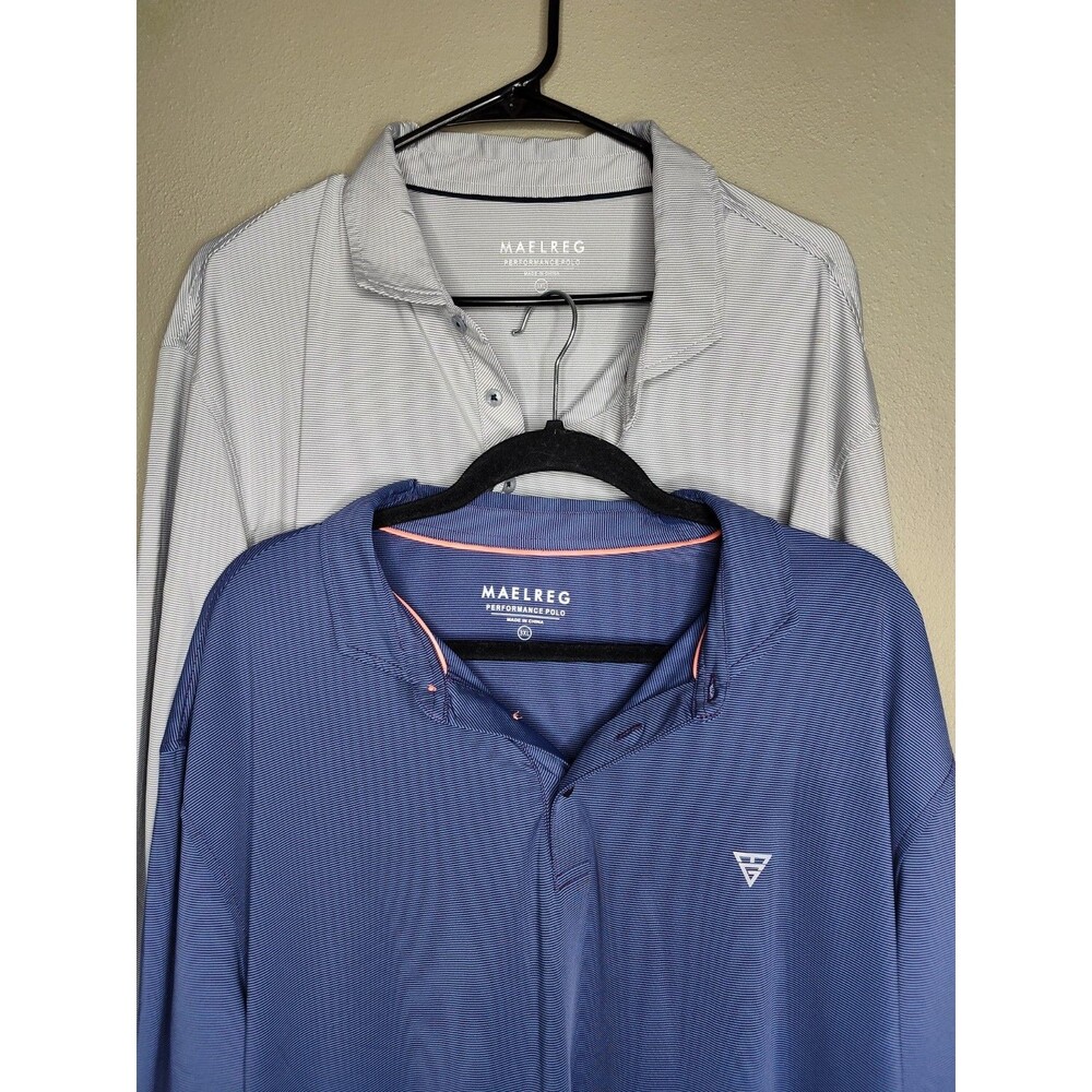 maelreg performance polo Long sleeve Size 3xl Lot Of 2 Striped